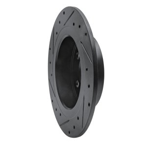 BMW 220i Brake Rotor (1) - Rear Right - R1 Concepts - Drilled & Slotted - Black - `14-`25